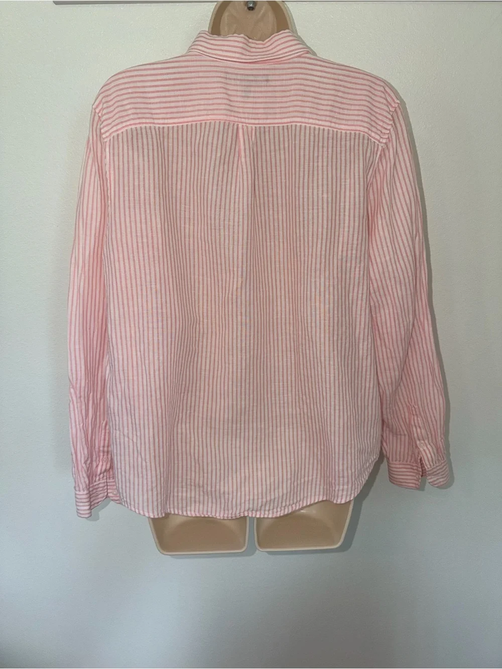 Banana Republic Pink and White Striped Button-Down Shirt